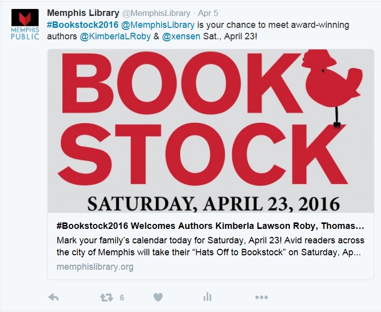 Twitter - April 5 - Bookstock2016