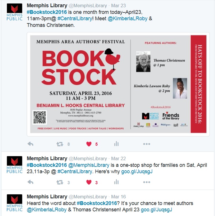 Twitter - March 23, 22, 16 - Bookstock2016
